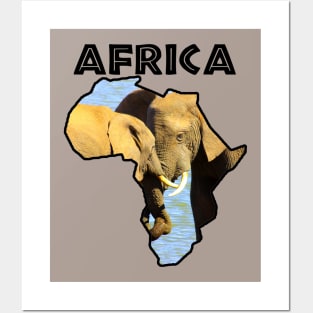 Africa Wildlife Continent Elephants in Love Posters and Art